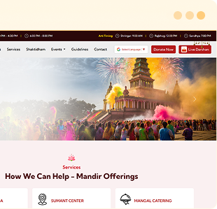 dyanmic Temple website